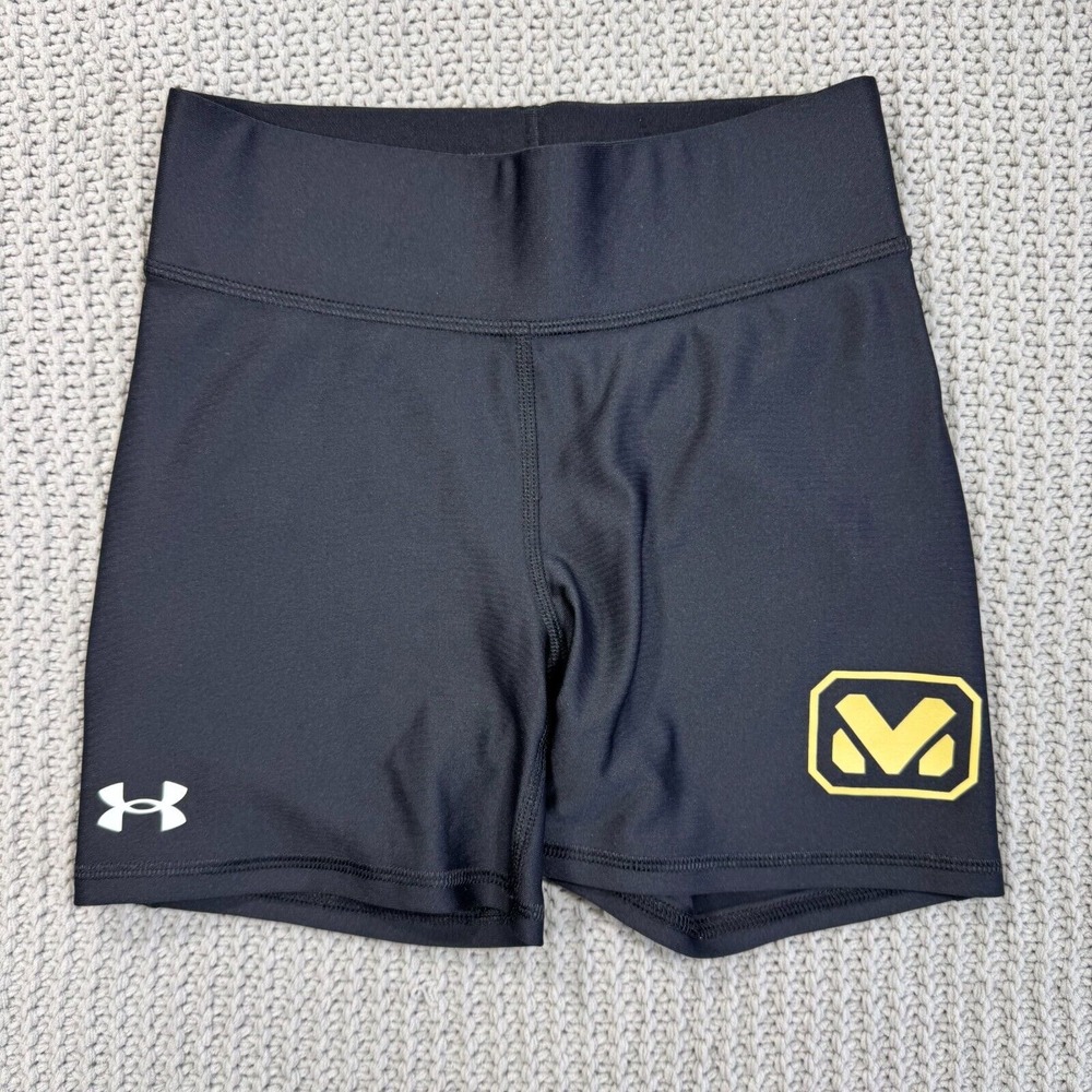 Under Armour Compression Bike Shorts XS 4" Logo Sporty Run Workout Gym Training
